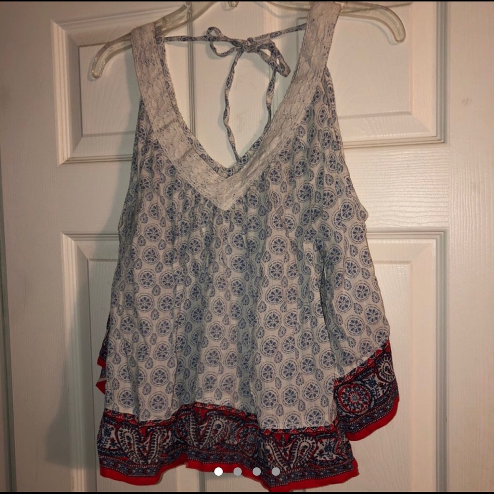 Open shoulder flowy blouse
